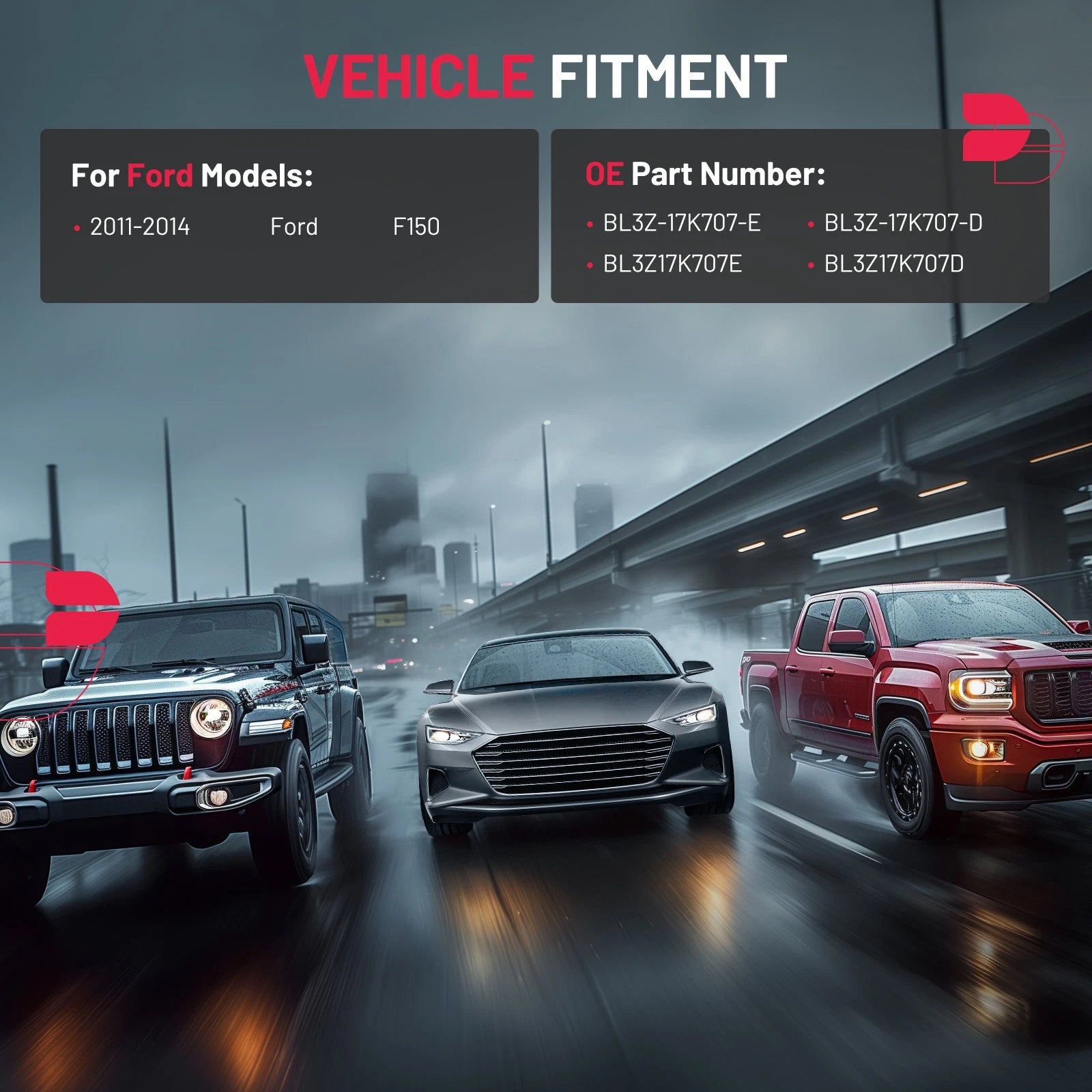 Driver Side Heated Spotter Glass with Base for Ford F150 (2004–2014)