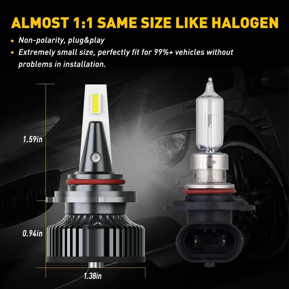 2X 9005 HB3 LED High Beam Headlight Kit for CANBUS (No Error, 6500K)