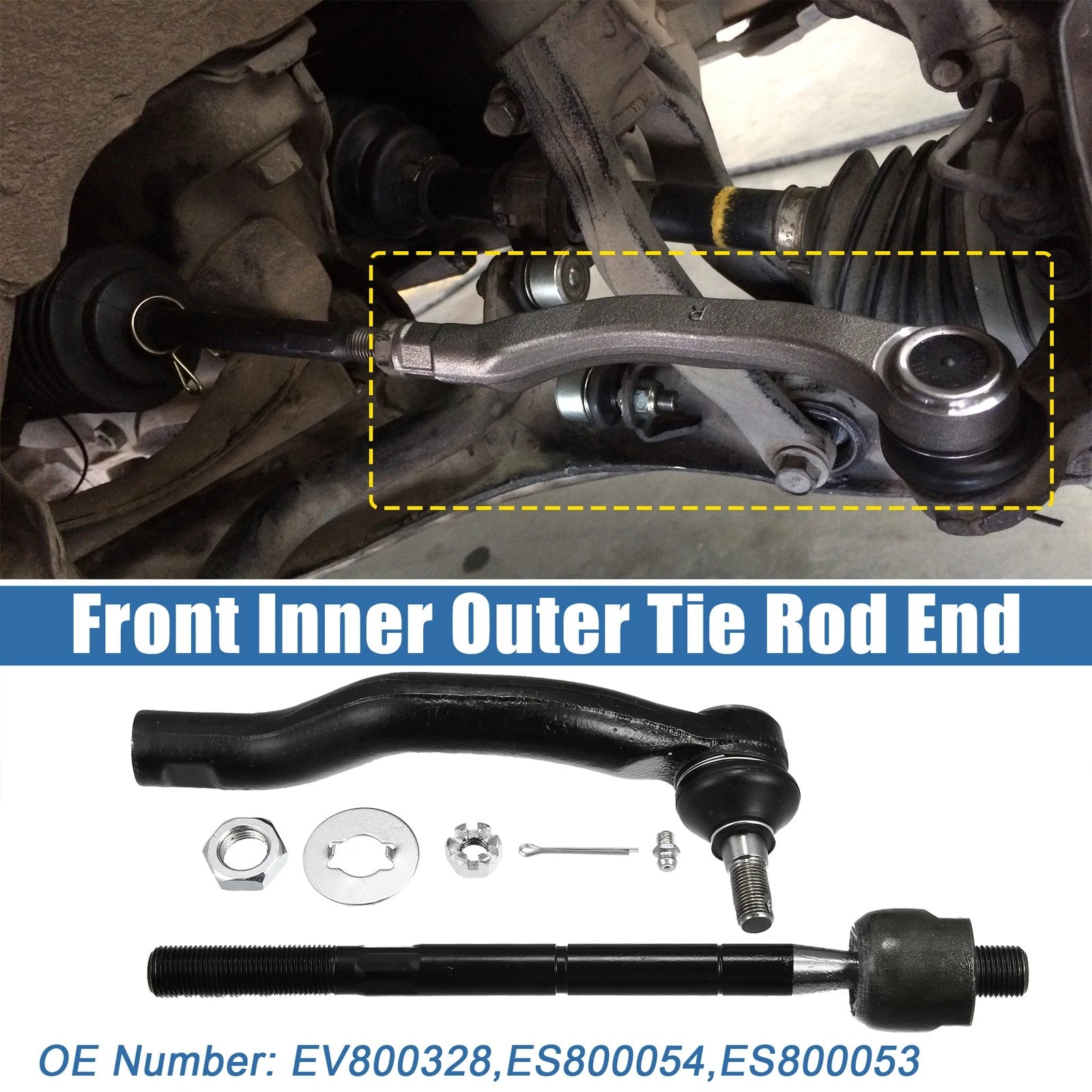 Set of 6 Front Inner Outer Tie Rod End Links EV800328 ES800054 ES800053 for Toyota