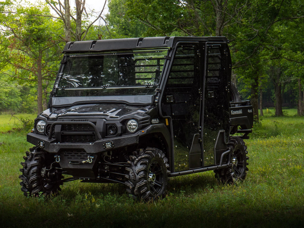 Scratch Resistant Flip Down Windshield for Kawasaki Mule Pro FXT/DXT/DX/FX (2015–2023)