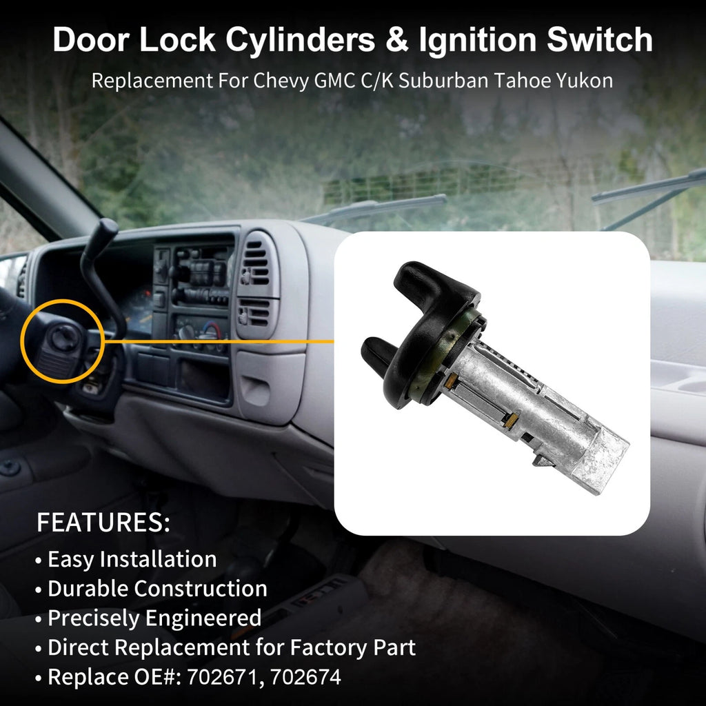 Ignition Switch & Door Lock Cylinders for Chevy GMC C/K Suburban (1973-1991)