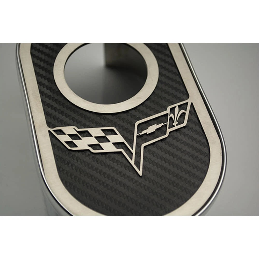 Master Cylinder Cover Replacement with Orange Carbon Fiber Flags for 2009–2013 Corvette