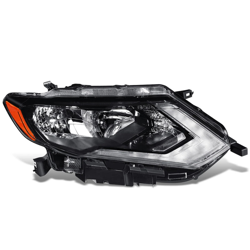 LED DRL Headlight for Nissan Rogue (2017–2020) Right Passenger Black Housing