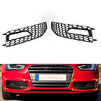 2X Honeycomb Front Bumper Fog Light Grille Cover for Audi A4 B8.5 S4 RS4