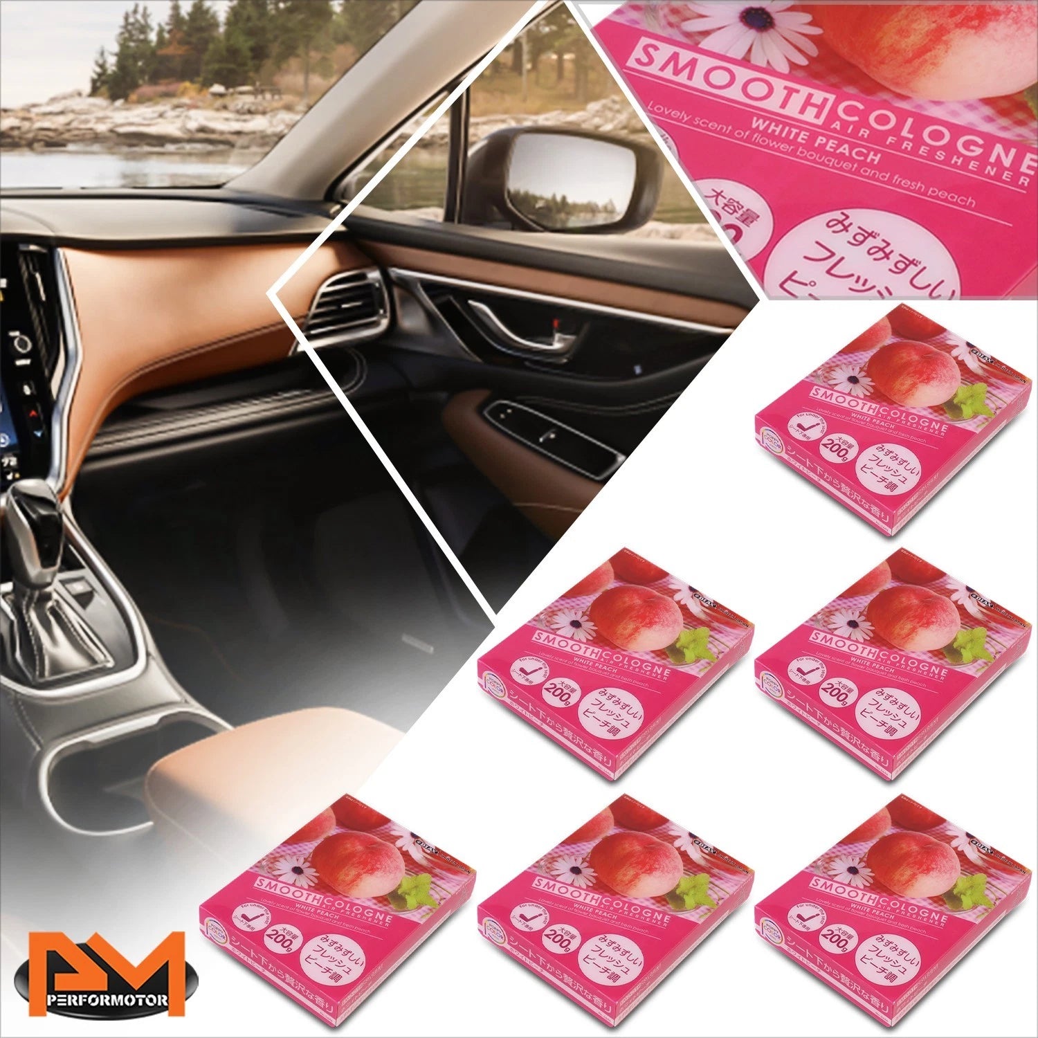 6x Air Freshener for Cologne (200g) - White Peach Scent
