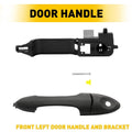 LH Driver Side Exterior Door Handle & Bracket Black for Ford Focus (2000–2007)