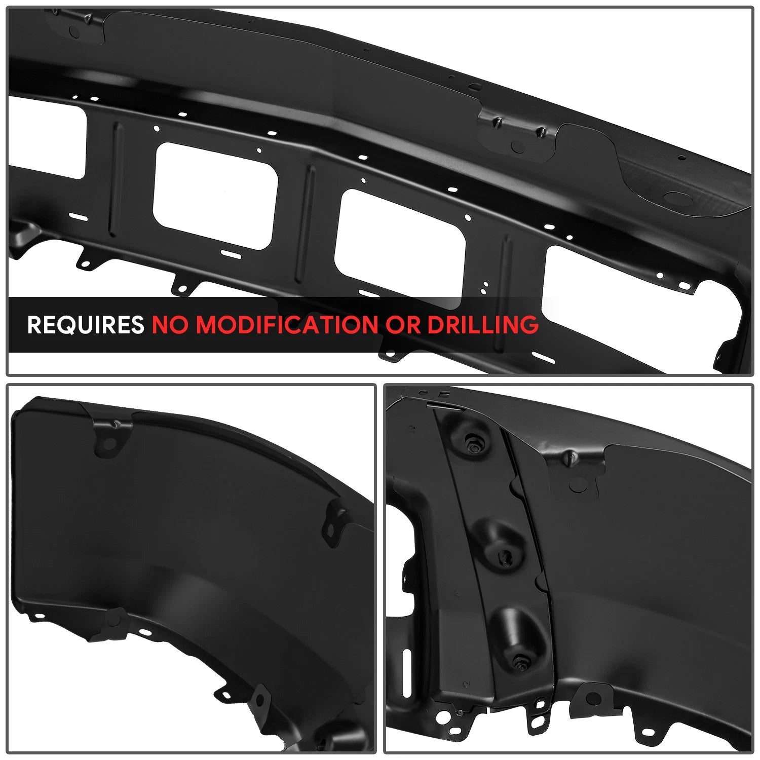 Front Bumper Face Bar for Chevy Silverado 1500 (2014–2015) w/o Fog Light Cutouts Black