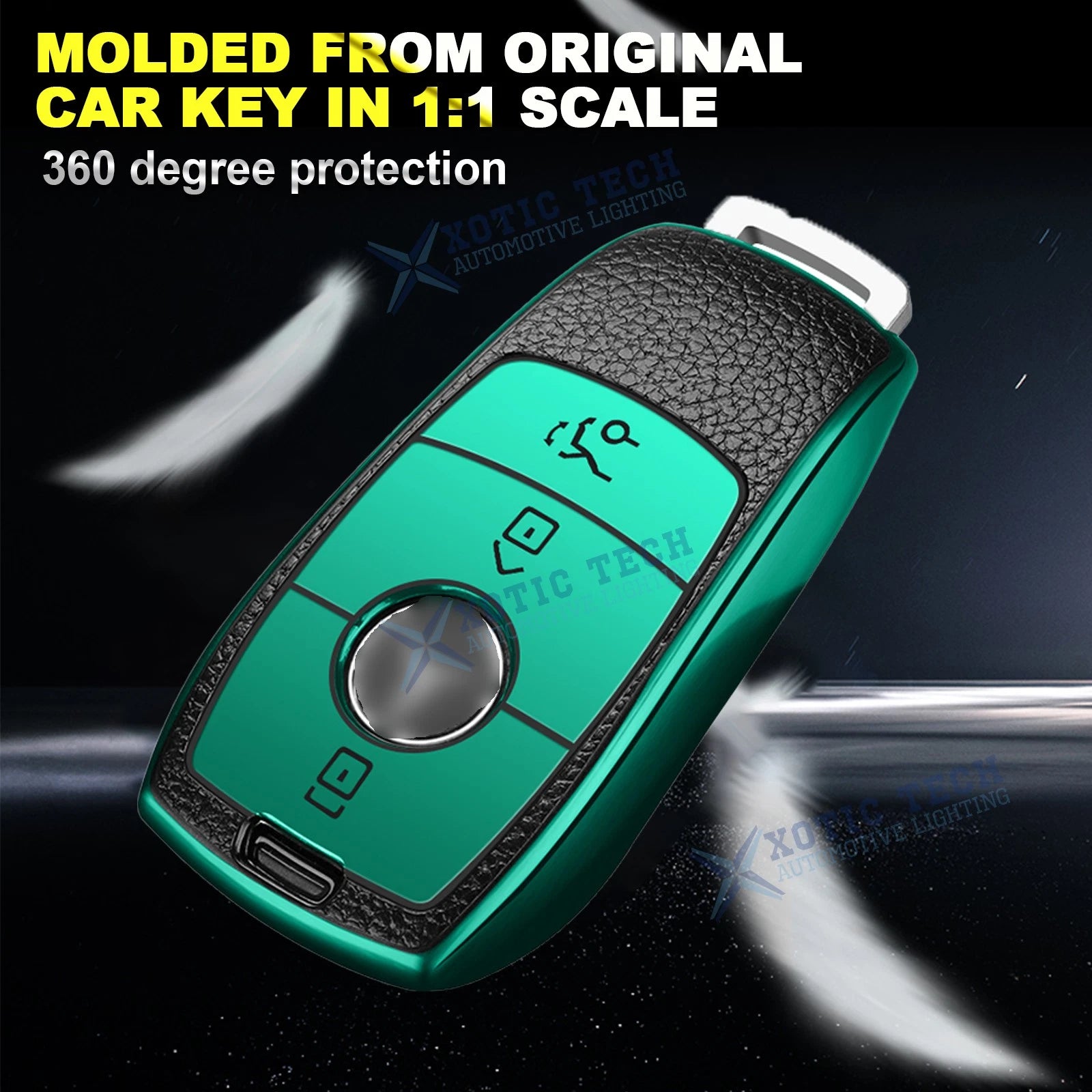 Leather Smooth TPU Remote Key Fob 360 Protection for Mercedes E S-Class (2019-2021)