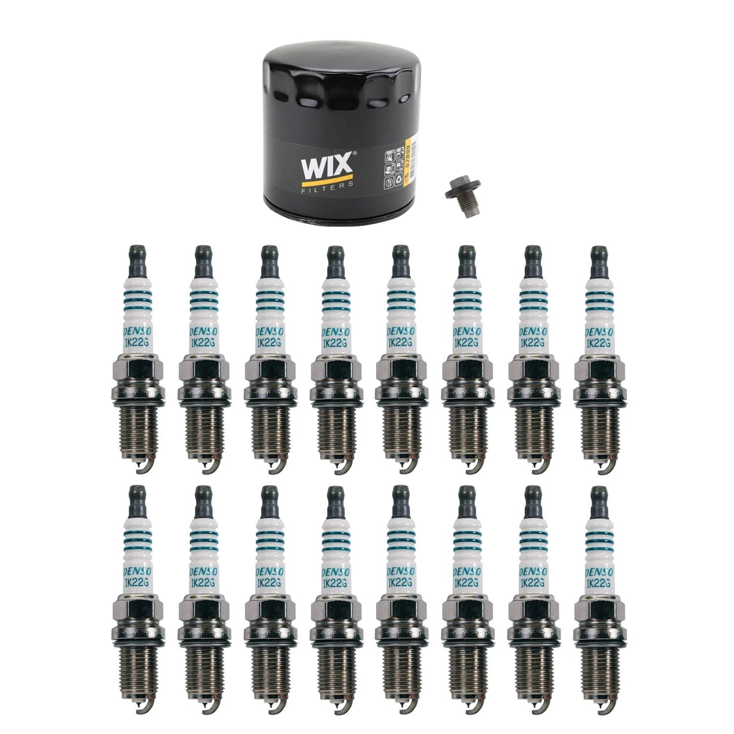 Wix Engine Oil Filter & Denso 16 Iridium Spark Plugs Kit for Ram 1500 (2009–2023)