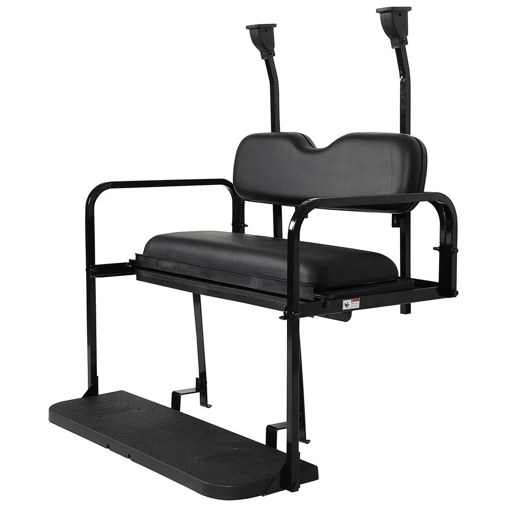 Rear Flip Seat Kit for Club Car Precedent (2004–Present) - Black Cushions