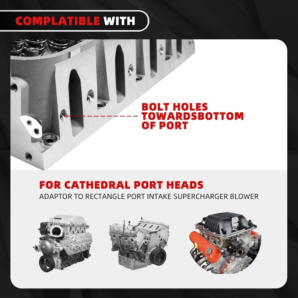 LS Cathedral Port to Rectangle Port Intake Manifold Adapters