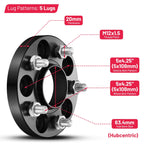 2X 20mm Hubcentric Wheel Spacers for Jaguar F-Type S-Type X-Type XE XF (2013–2020)