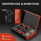 Set of 4 Ignition Coils & Iridium Spark Plugs for Kia Soul Hyundai Accent (2010–2021)