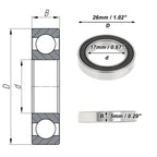 1 Pc 6803DD Deep Groove Ball Bearing P4 for Scooter Skateboard (17x26x5mm)