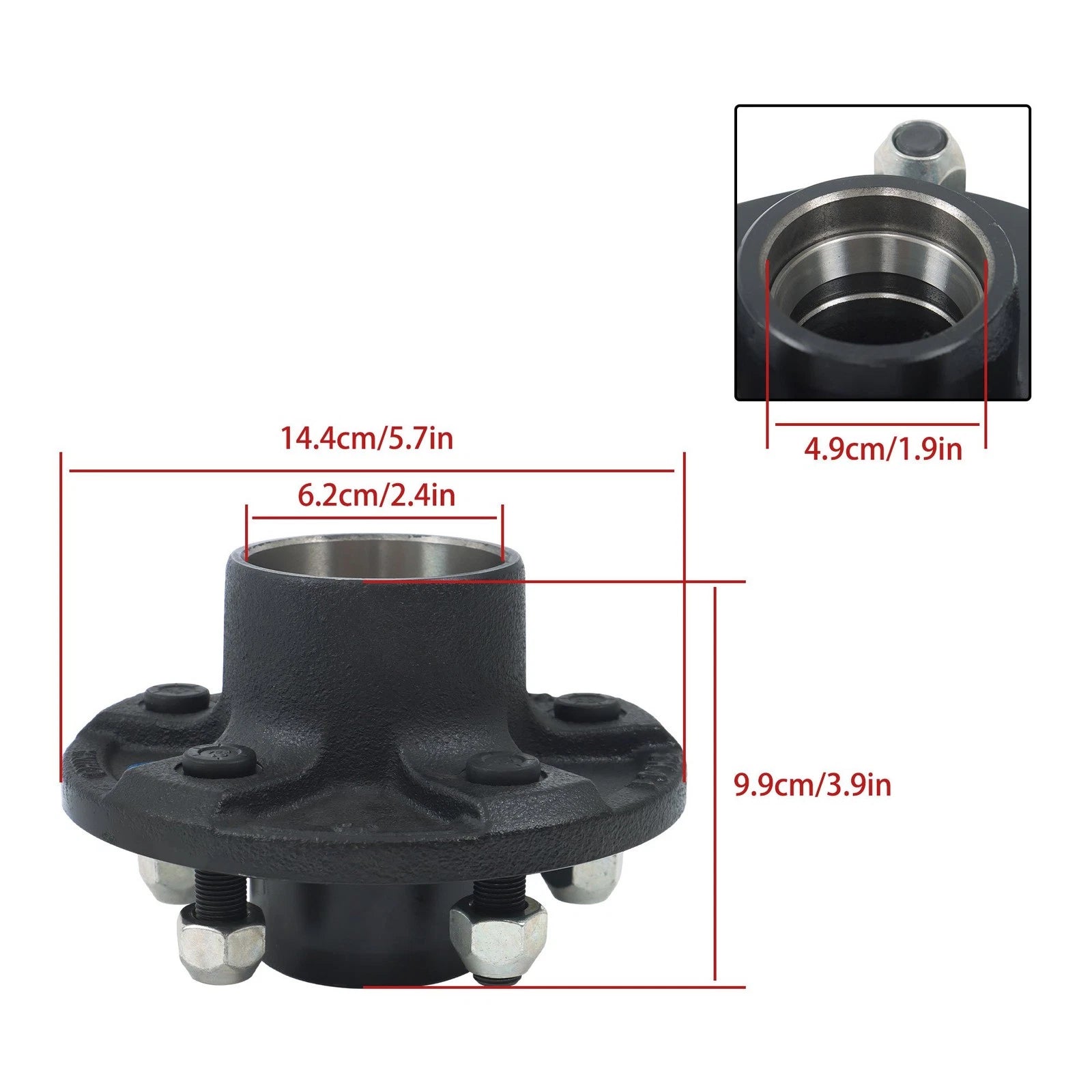 Set of 7 Wheel Hub Kit for 5 x 4.5" Spindle