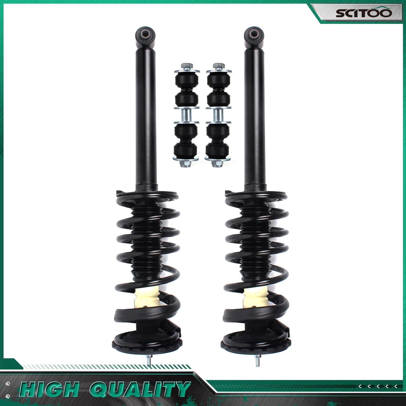 Rear Strut with Coil Spring & Sway Bar Link for Chevy Cavalier Pontiac Sunfire (1995–2005)