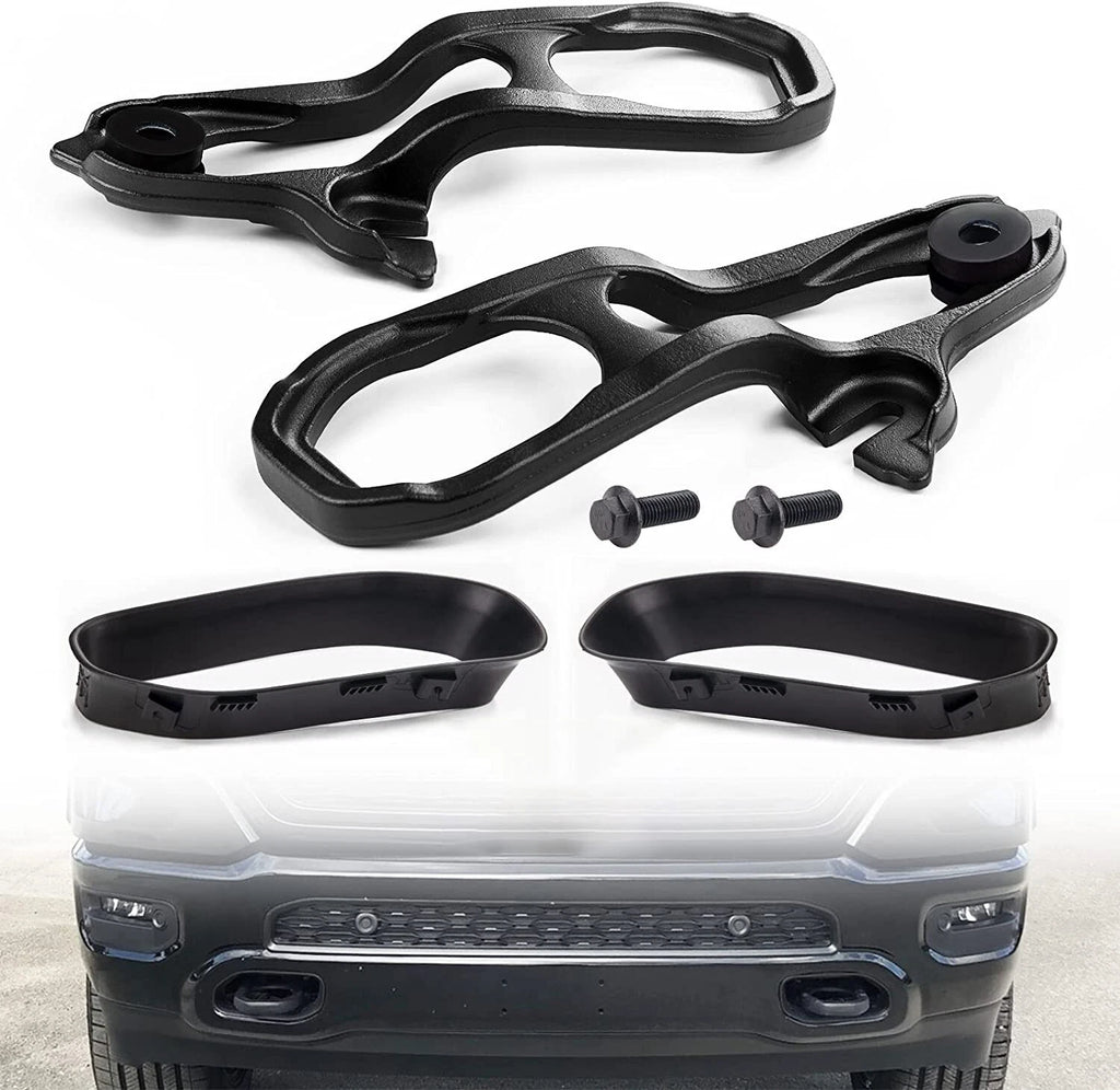 Set of 2 Black Front Tow Hooks with Hardware for Ram 1500 (2019–2022) 68272944AB