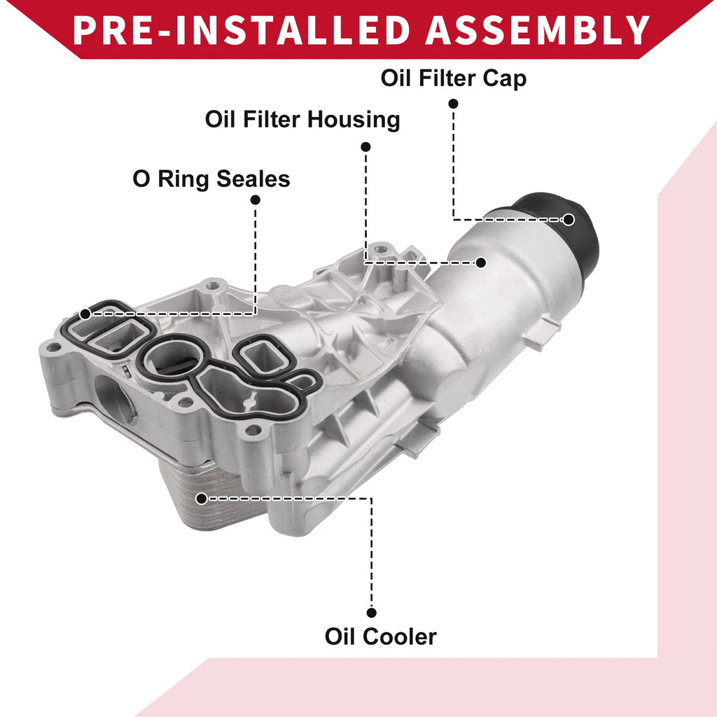 Engine Oil Cooler Filter Housing with Bolt & Seals for BMW i8 (2014–2020) No. 11428585235