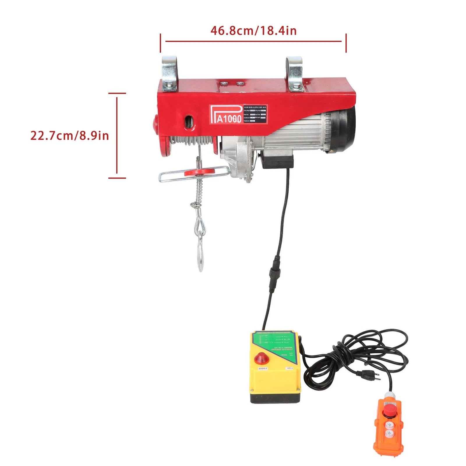 Electric Hoist for Crane (2200 lbs, Wireless Remote Control)