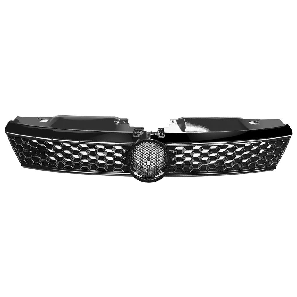 Grille for Volkswagen Jetta GLI (2011–2014) Hex Mesh Black with Chrome Trim