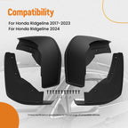 Mud Flaps for Honda Ridgeline (2017-2024) Black