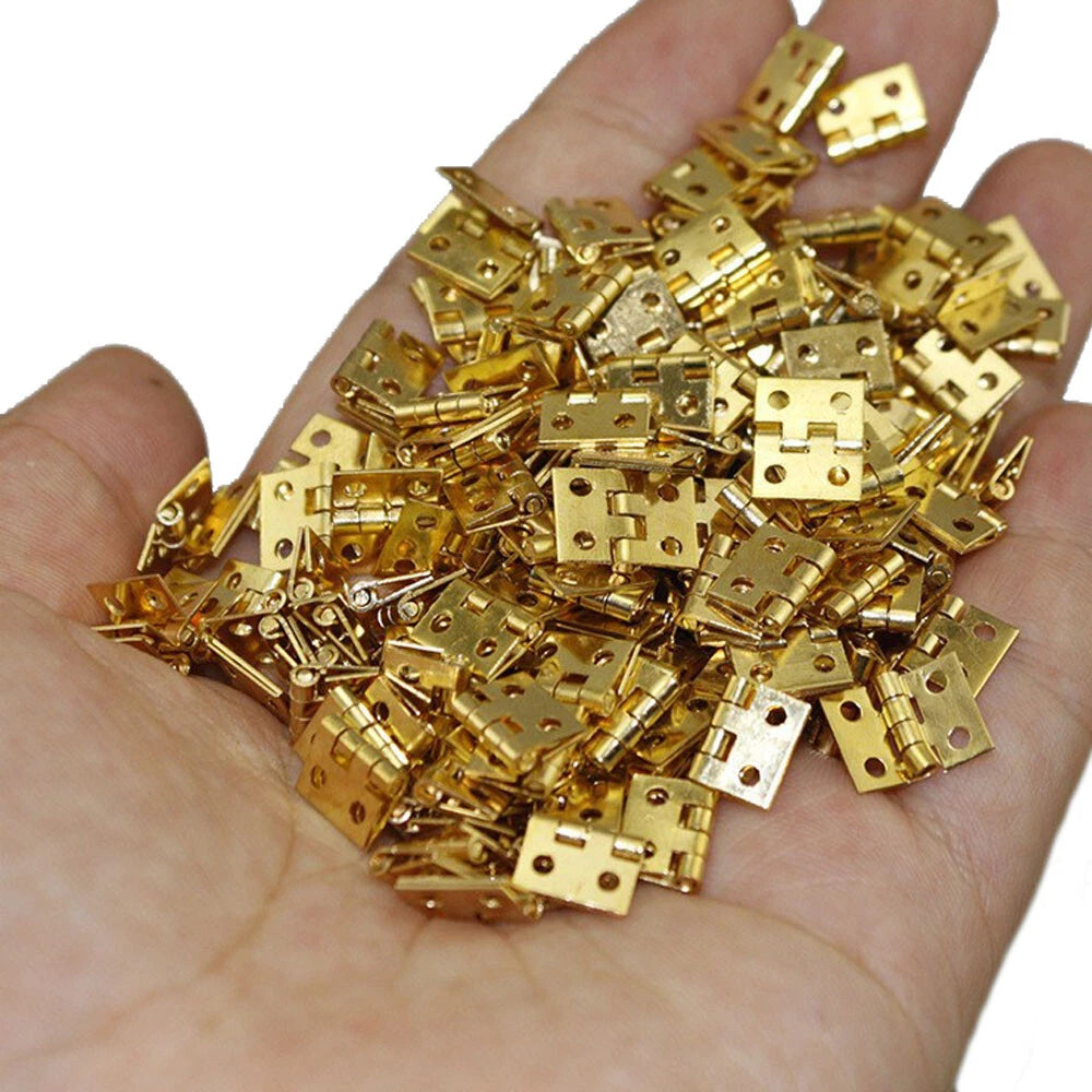 50pcs Tiny Hinge 12x13mm for Jewelry Box, Dollhouse, Wooden Box