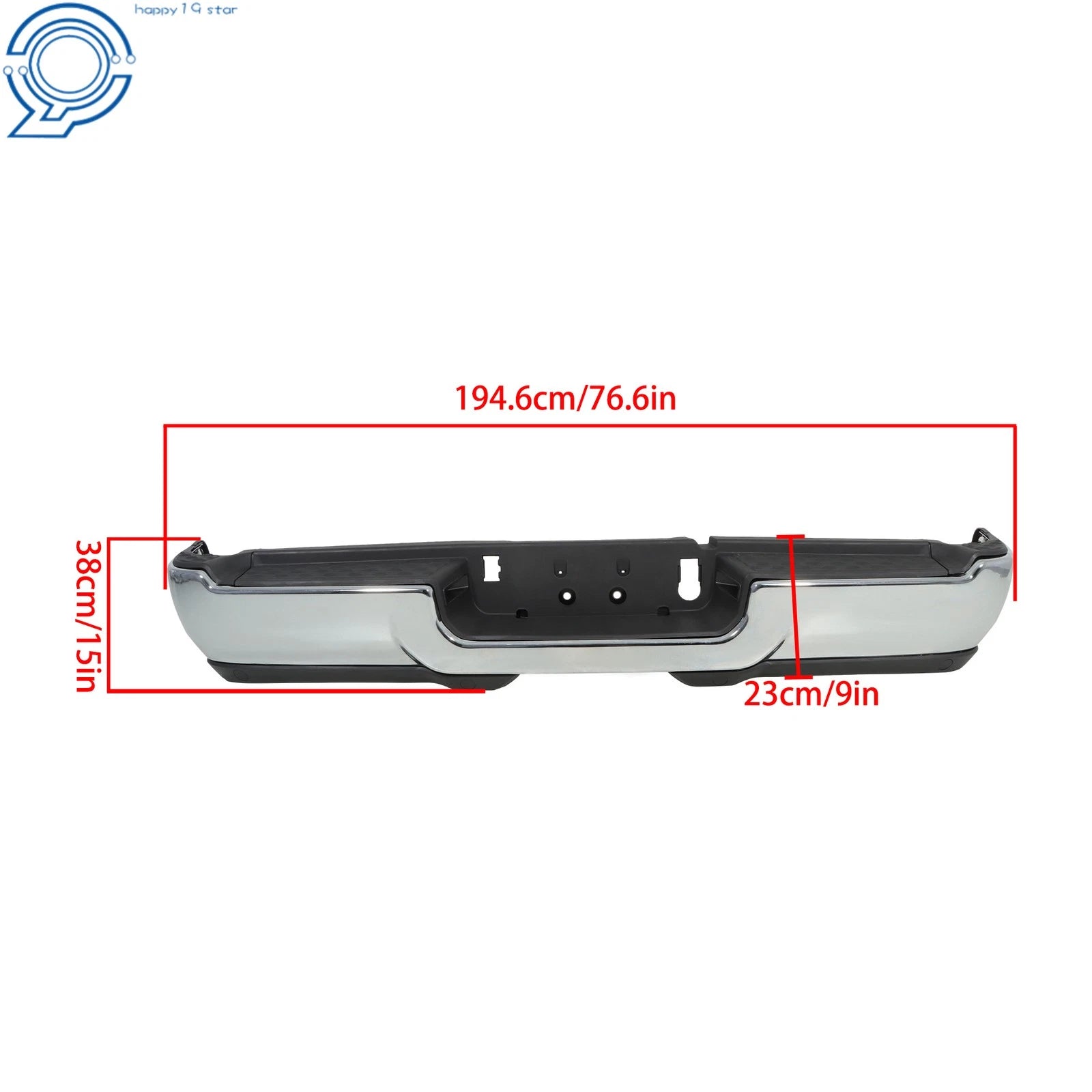 Rear Step Bumper Assembly Chrome Steel for RAM 2500 3500 Pickup (2019–2024)