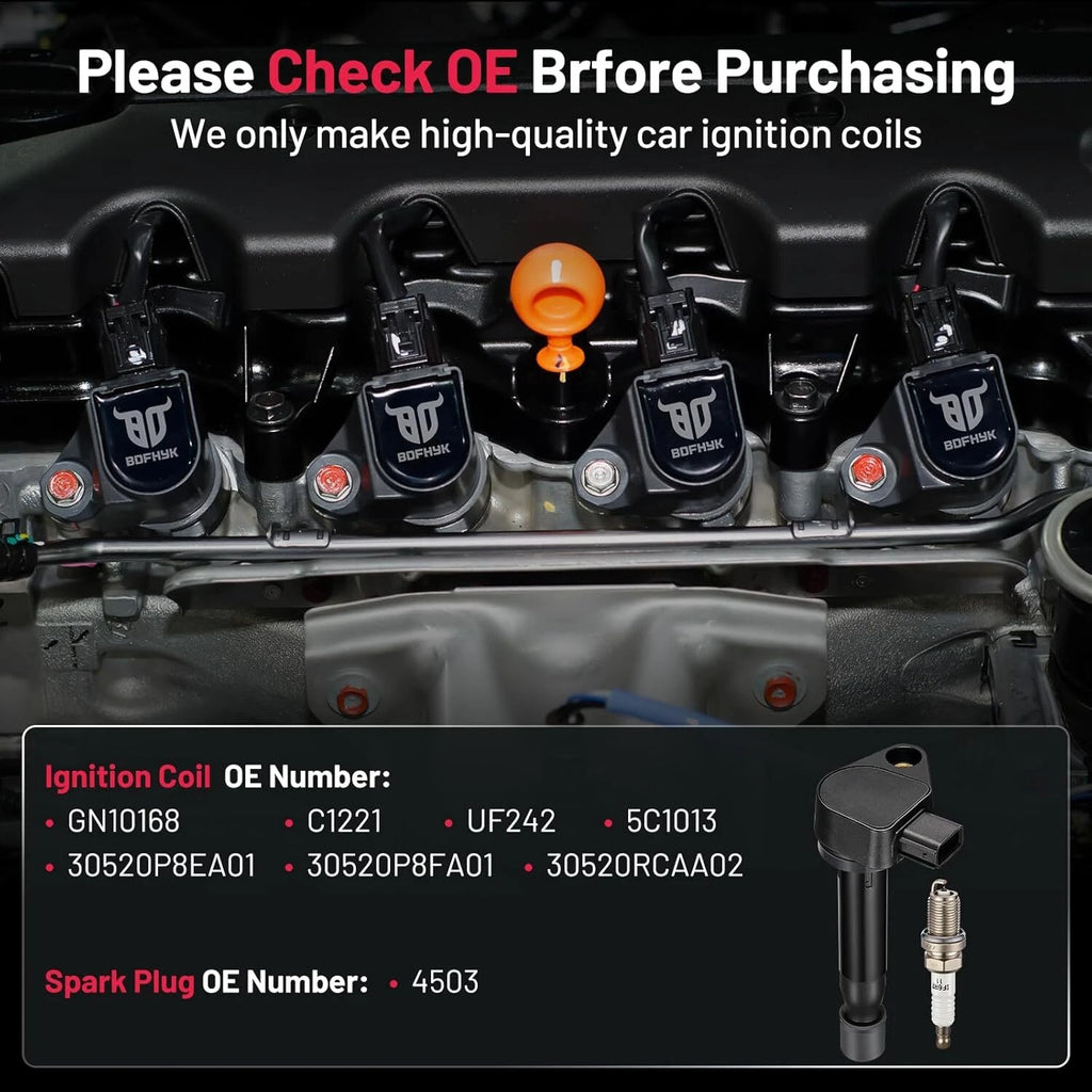 Set of 6 Ignition Coils + 6 Spark Plugs for Honda Pilot Odyssey Acura RL TL (2003–2015)