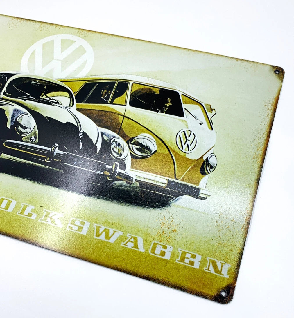 Metal Sign Vintage Volkswagen Beetle Large Reproduction for (1957–1979)