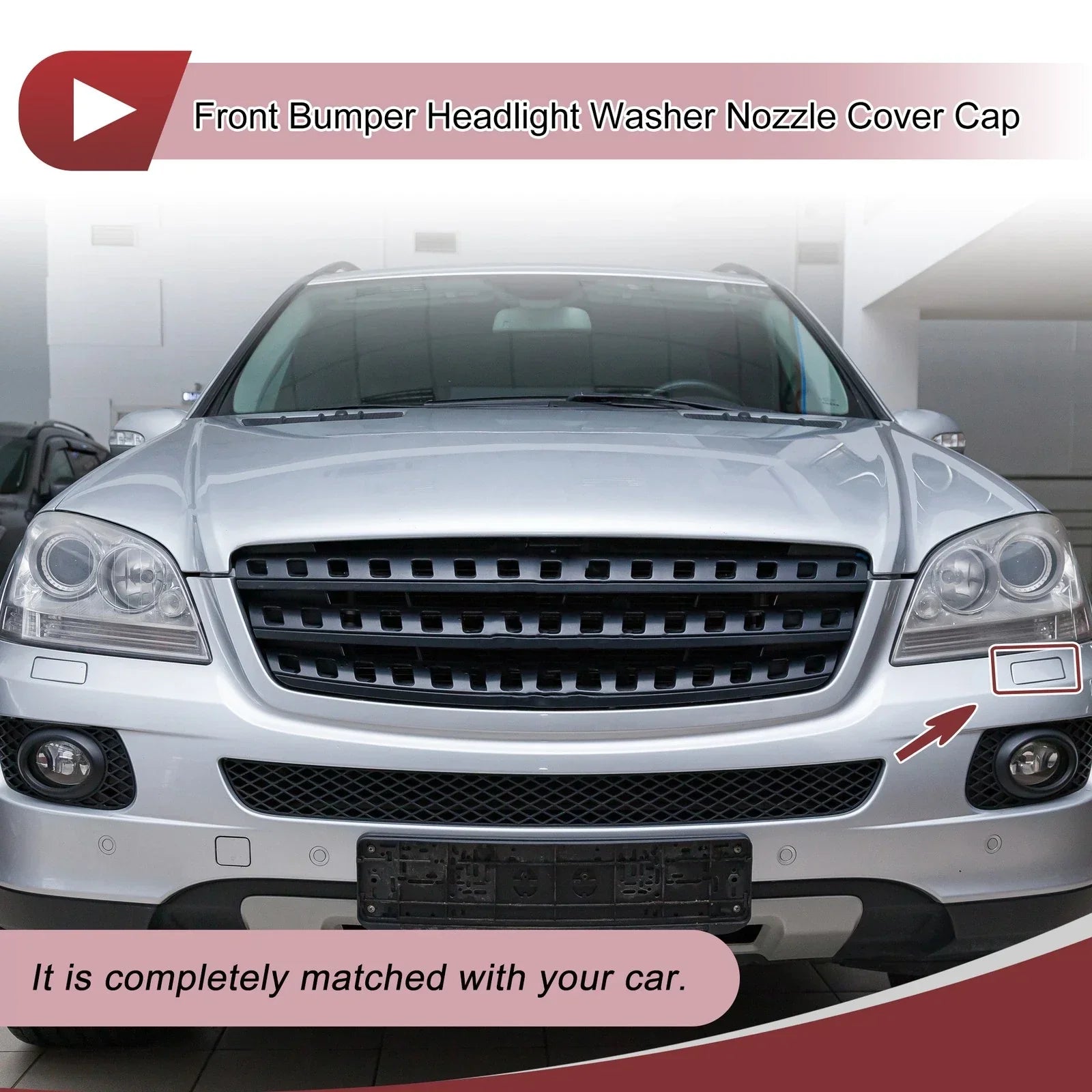 Front Left Washer Nozzle Cover for Mercedes-Benz ML350 (2003-2011) White