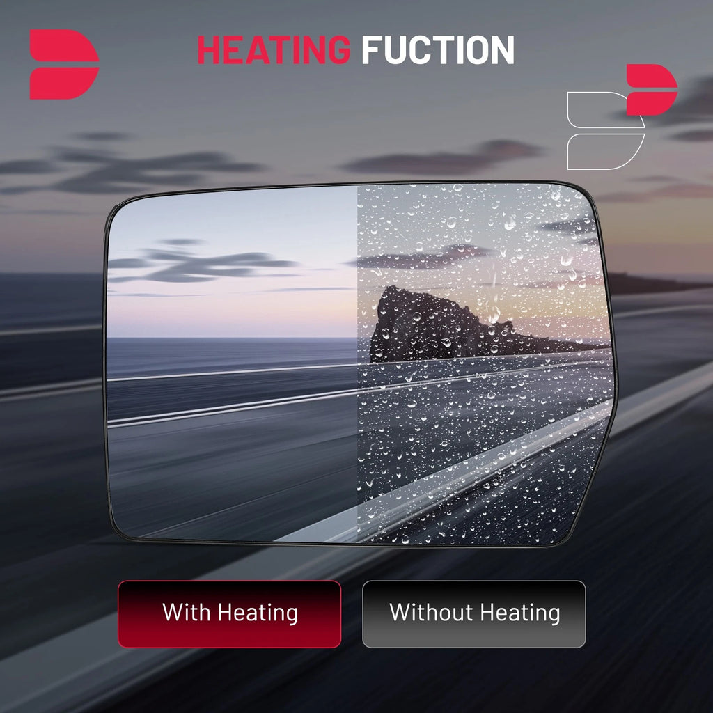 Heated Mirror Glass Left Driver Side for Ford F-150 (2004-2014)