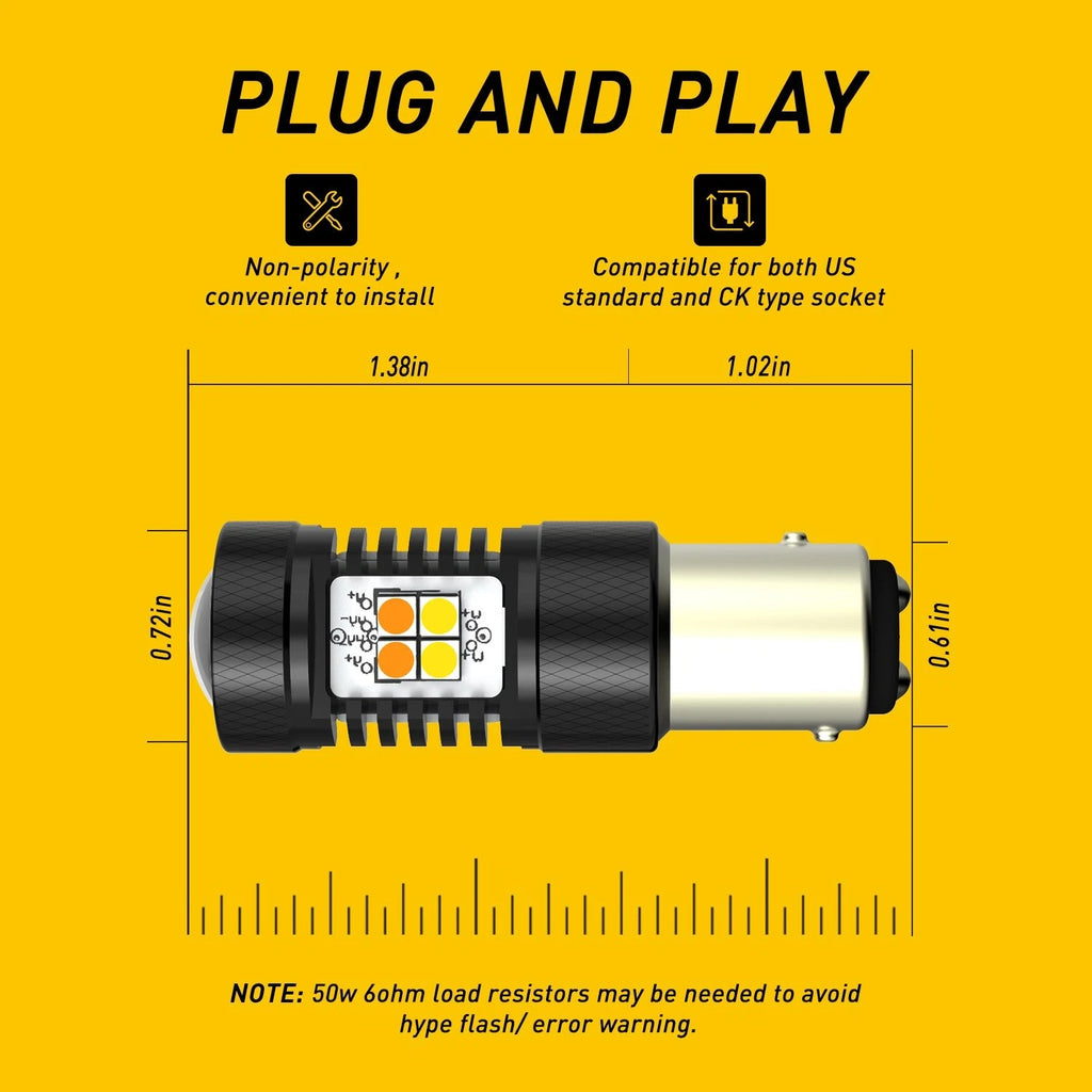 2X 1157 Dual Color Switchback 6000K LED Turn Signal Bulbs for [Make Model] ([YYYY–YYYY])