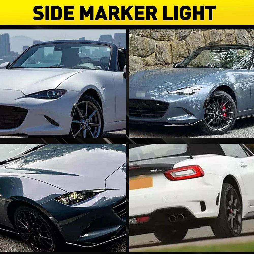 Set of 2 Front Rear Side Marker Parking Lights Housings for Mazda Miata MX-5 (2016–2022)