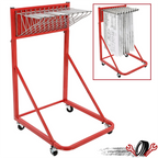 Adjustable Blueprint Storage Rack for Mobile Use with 12 Pivot Brackets