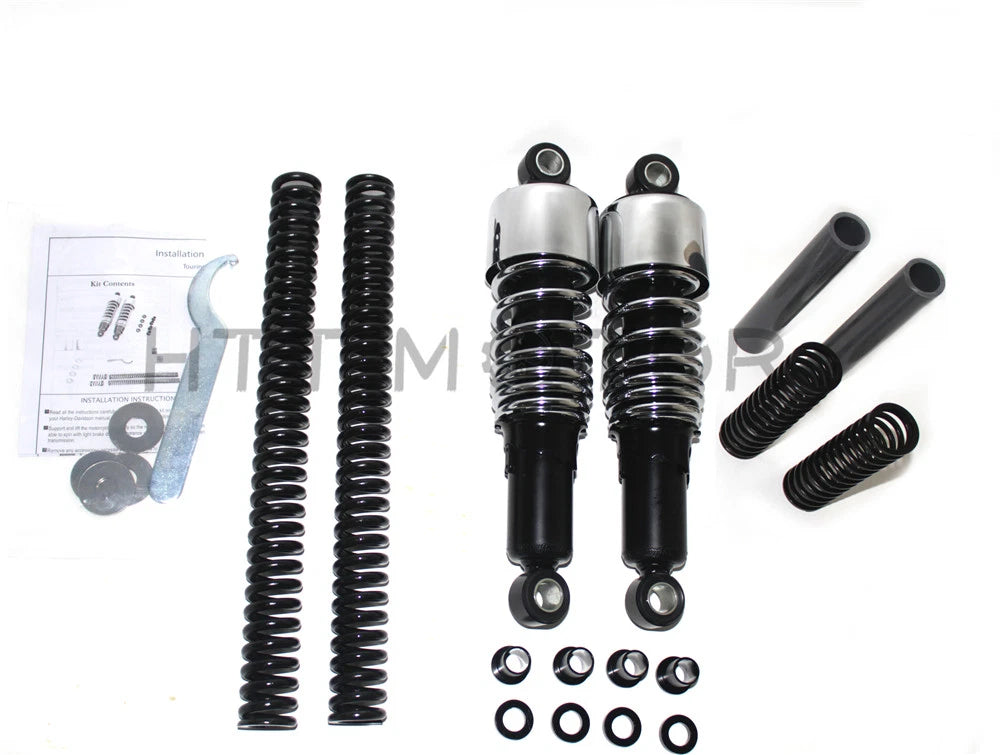 Chrome Slammer Lowering Kit Fork Spring Shock Absorber for Harley Dyna FXD (1991–2005)