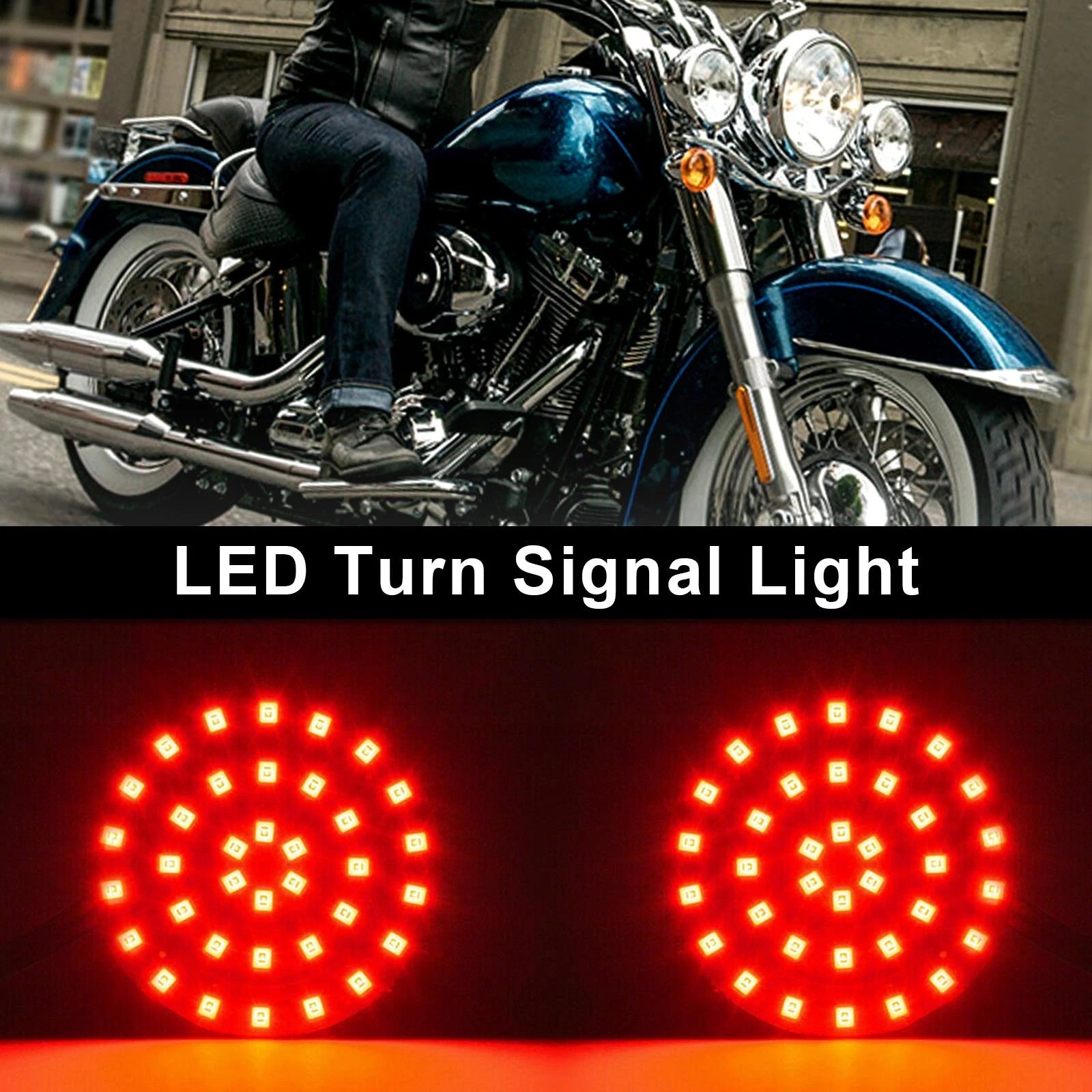 1156 LED Turn Signal Light Inserts for Harley Softail Touring Dyna Sportster