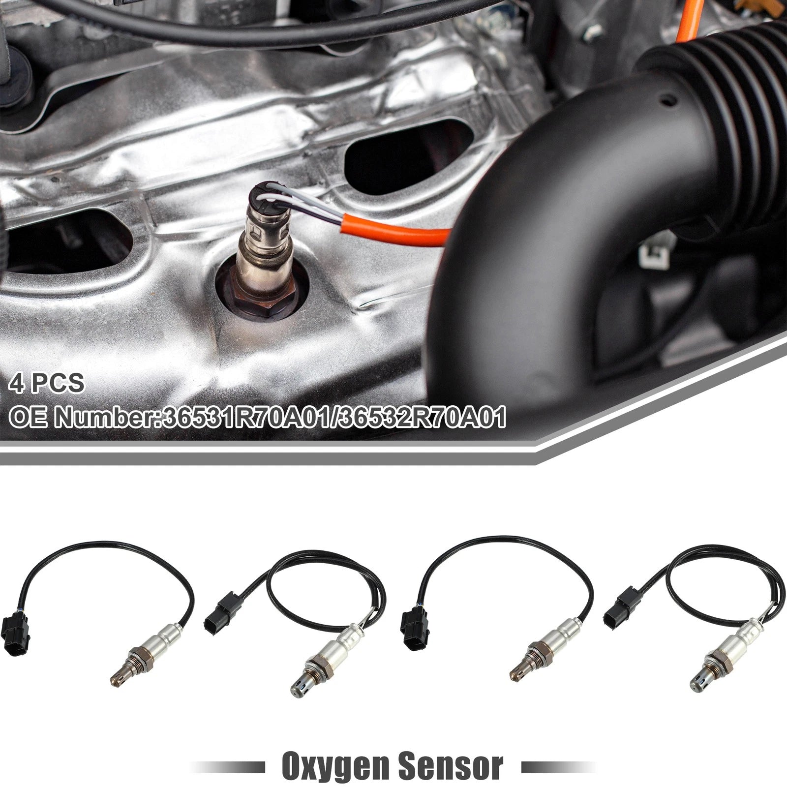 Set of 4 O2 Oxygen Sensors for Honda Odyssey (2011–2013) V6 3.5L