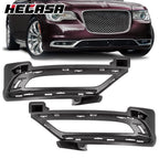 Set of 2 Black Fog Light Covers Bezels for Chrysler 300 (2015–2024)