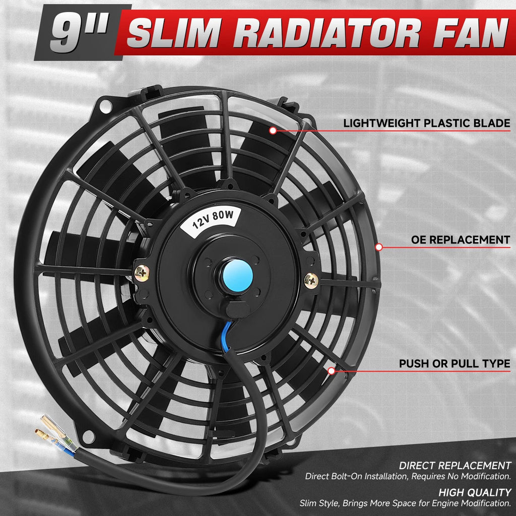 2X Slim Electric Radiator Fan Relay Kit for Universal Applications