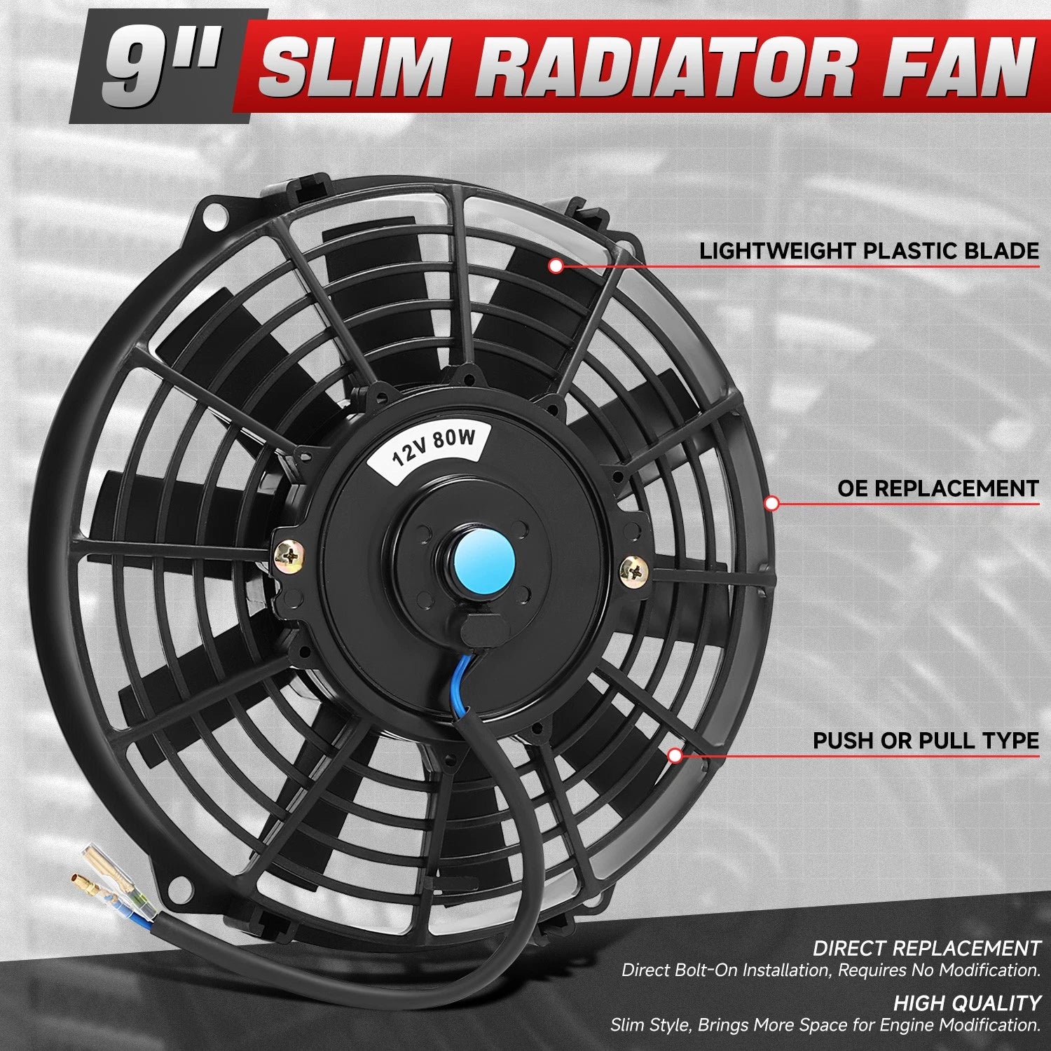 2X Slim Electric Radiator Fan Relay Kit for Universal Applications
