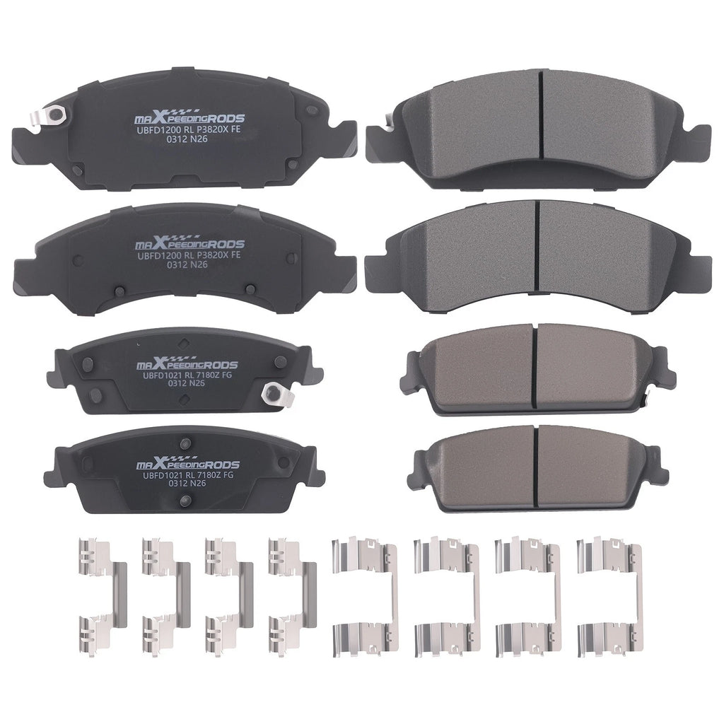 8pcs Disc Brake Pads Set for GMC Sierra/Chevy Silverado 1500 (2007–2013)