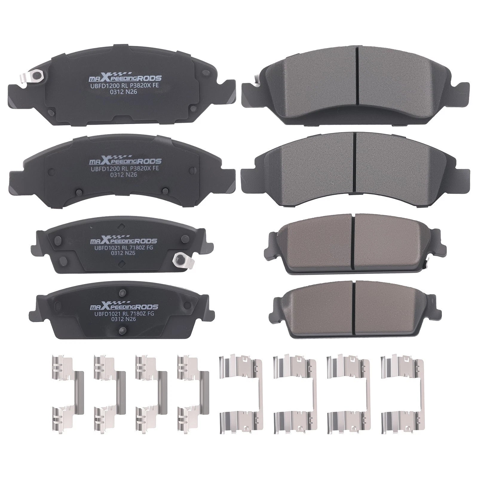 8pcs Disc Brake Pads Set for GMC Sierra/Chevy Silverado 1500 (2007–2013)