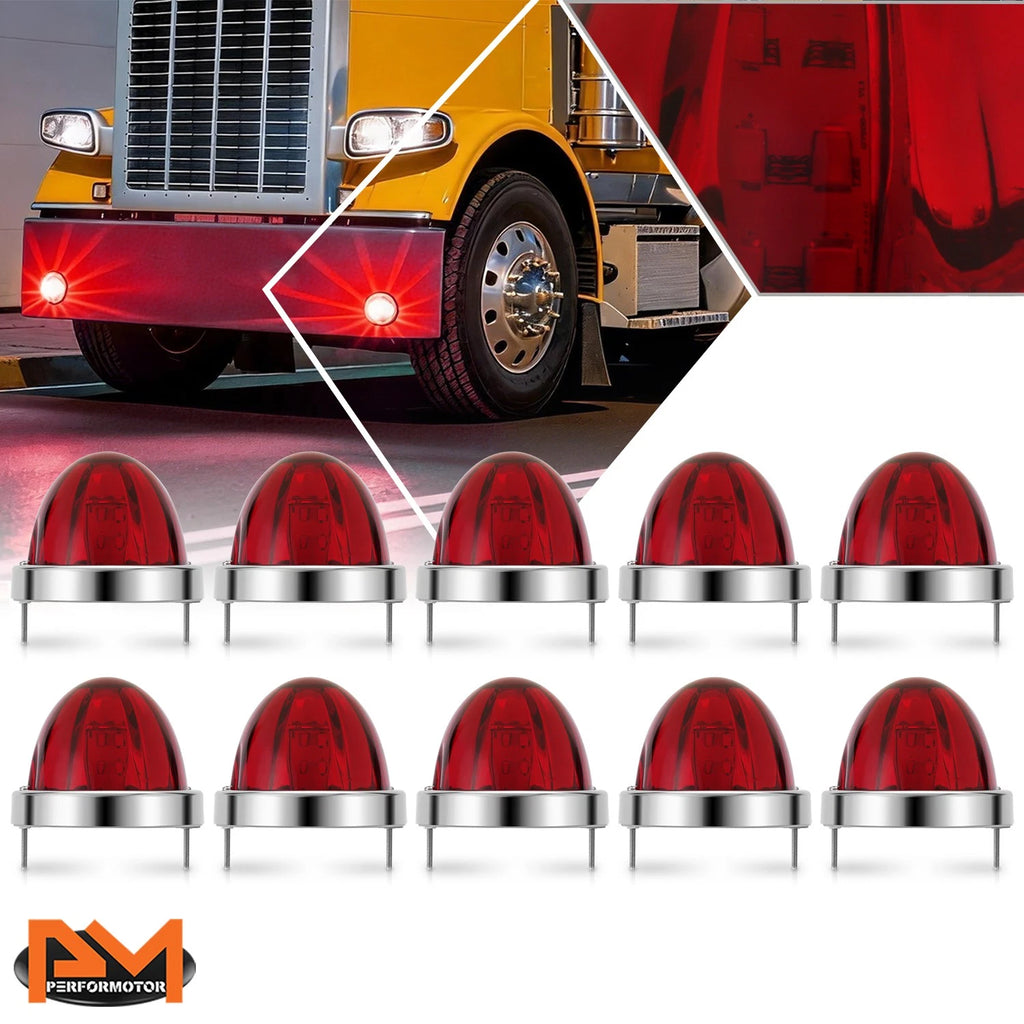 10x LED Watermelon Side Marker Lights for Truck Trailer