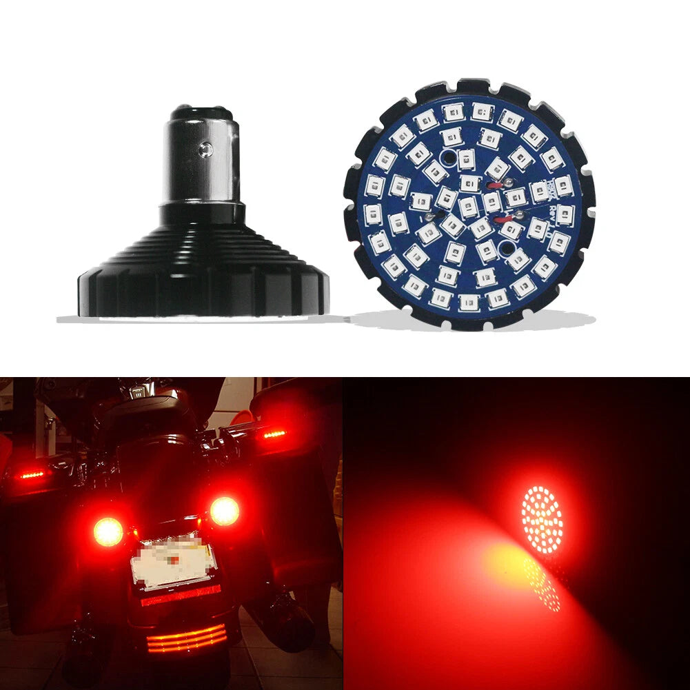 2X 1157 Red LED Rear Turn Signal Tail Lights for Harley Davidson