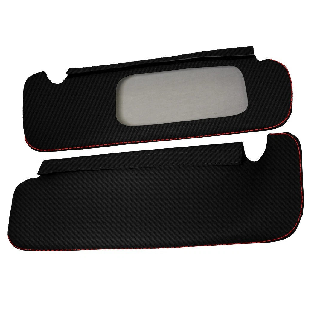 Sunvisors Cover Skin for Toyota 4Runner (1996–2002) Red Stitch PVC Carbon