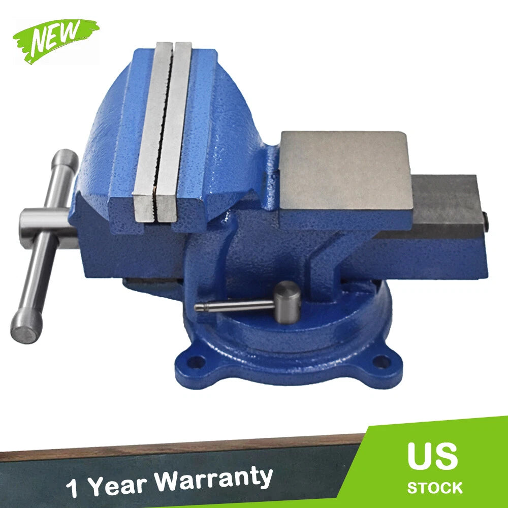 5" Heavy Duty Bench Vise with Anvil and Swivel Locking Base