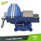 5" Heavy Duty Bench Vise with Anvil and Swivel Locking Base