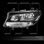 Chrome Housing Amber Lens Headlight Assembly for Mercedes-Benz Sprinter (2019–2022)