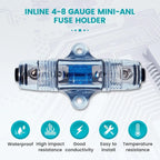 In-line Mini ANL Fuse Holder for Subwoofer (60 Amp, 4/6/8 Gauge)