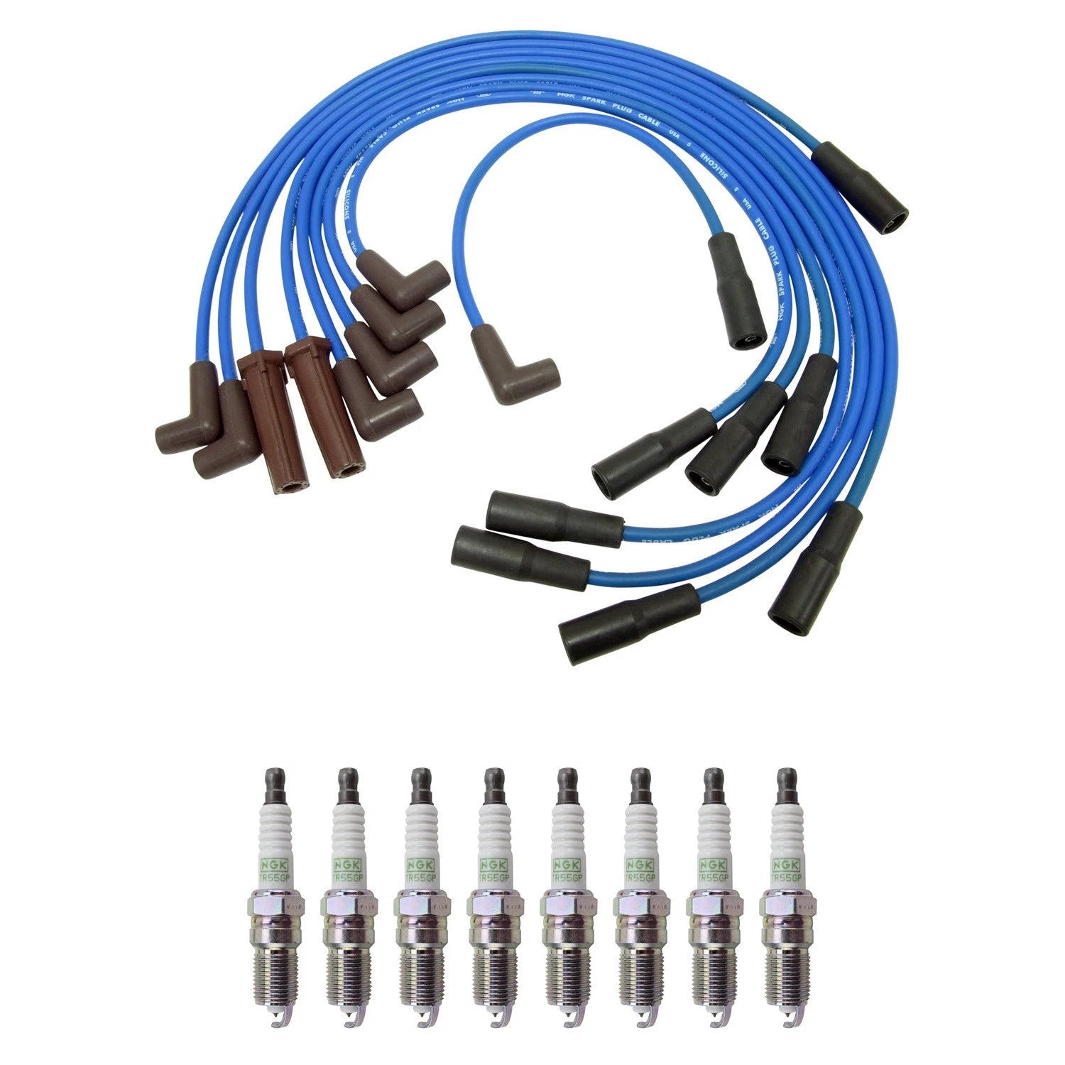 NGK 7mm Wire Set 8 Platinum Spark Plug Kit for Chevrolet Corvette (1997–2004)
